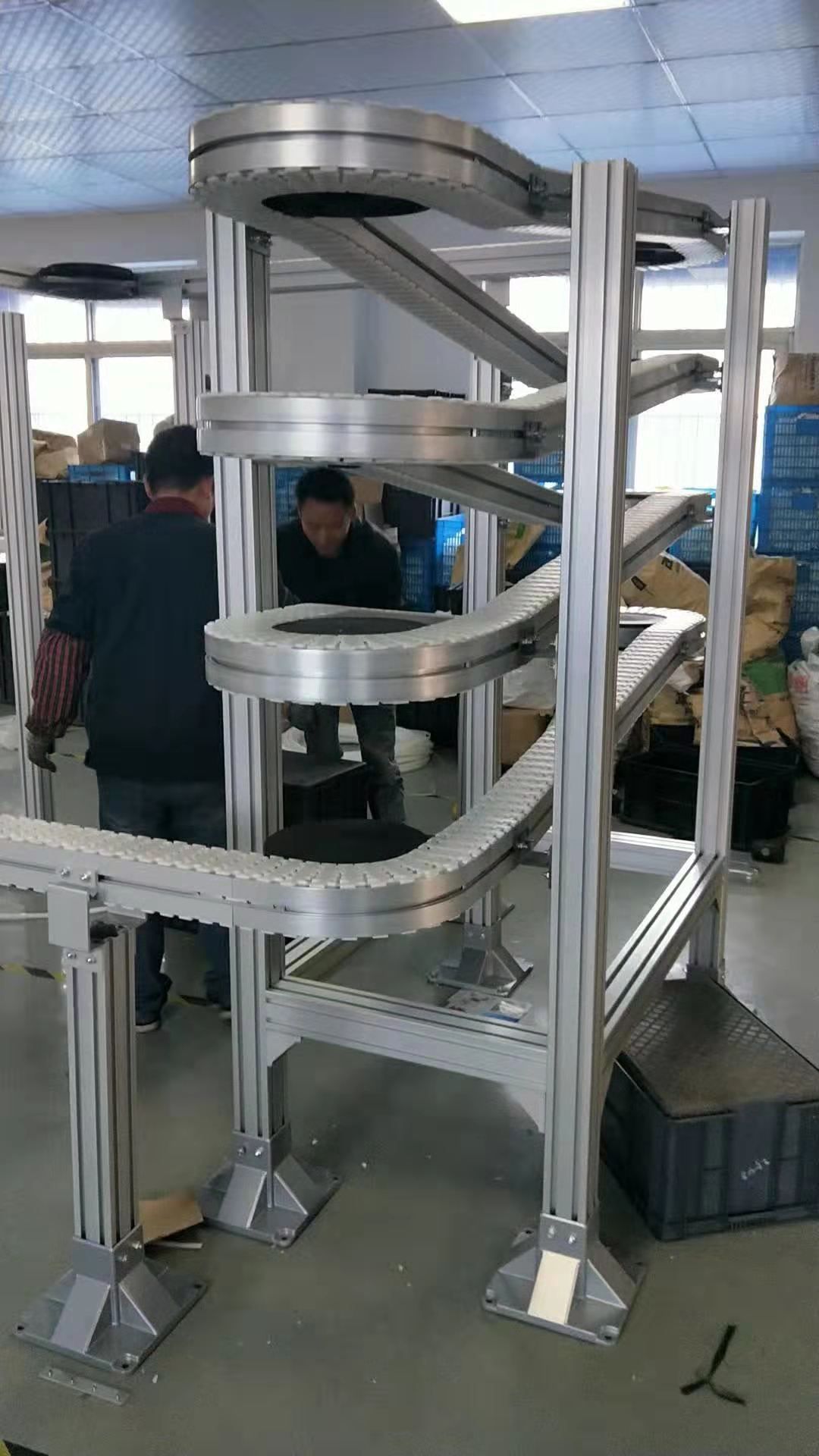 柔性链多道双排食品饮料包装输送带链板输送带齿形链输送机